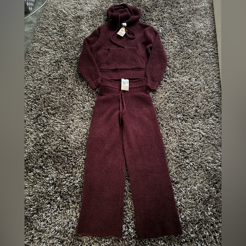 Nike phoenix cozy Women's Maroon Wide Leg Knit set